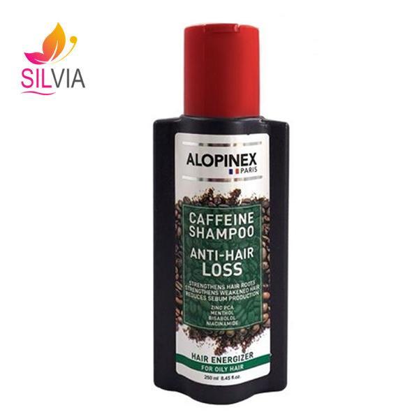 شامپو کافئین تقویت کننده موهای چرب آلوپینکس