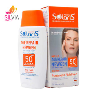 فلوئید ضد آفتاب ضد چروک بی رنگ SPF50 سولاریس آردن 100 میل Ardene Solaris Age Repair Newgen Invisible Sunscreen Fluid For All Skin Types SPF50 100ml